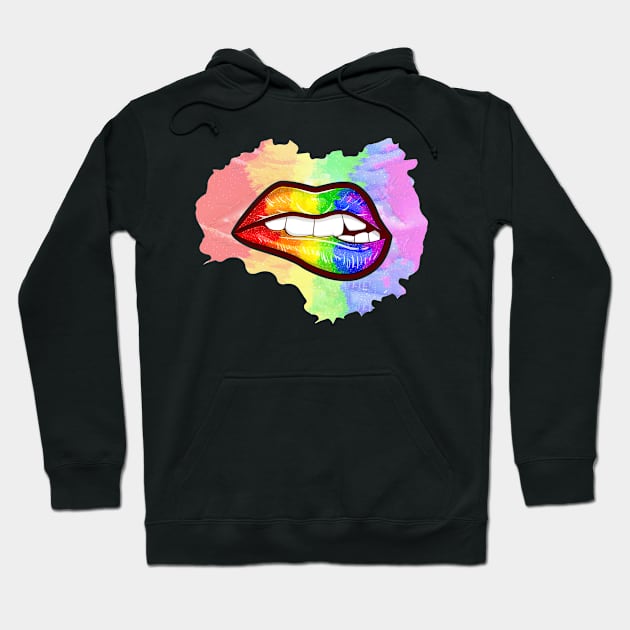 Colorful Mouth Rainbow Lips Hoodie by SoCoolDesigns